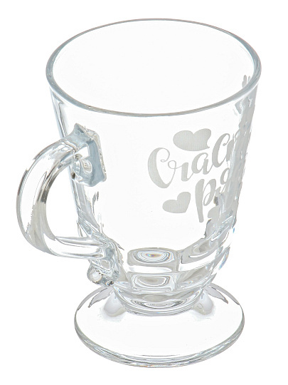 Кружка стекло, 300 мл, Счастье рядом, Декостек, 211-Г