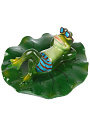 Фигурка садовая декоративная Лягушка на кувшинке, 17.5х17х8 см, полистоун, Y4-11222 - фото 2