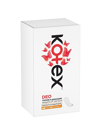 Прокладки женские Kotex, Normal Deo, ежедневные, 56 шт, 9425995