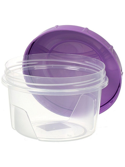 Банка для сыпучих продуктов, пластик, 0.7 л, 12.5х12.5х8.9 см, с крышкой, Полимербыт, Lavender, 435774400
