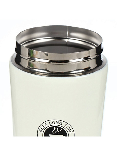 Термокружка нержавеющая сталь, 0.38 л, колба нержавеющая сталь, белая, Y6-7391