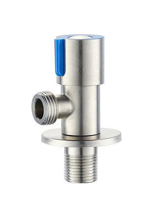 Кран для бытовых приборов, 1/2'', ш-ш, угловой, синий, РМС