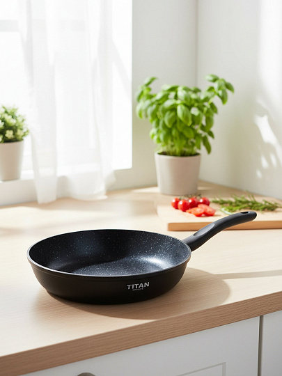 Сковорода литой алюминий, 28 см, антипригарное покрытие, Нева Металл Посуда, Titan Space, индукция, 918128i