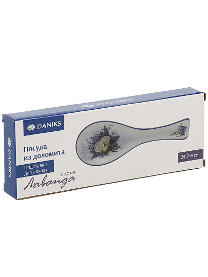 Подставка для ложки, доломит, фигурная, 9х24.7 см, Daniks, Лаванда