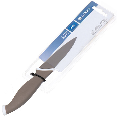 Нож кухонный Daniks, Амут, для овощей, нержавеющая сталь, 9 см, рукоятка soft-touch, JA20201785-4