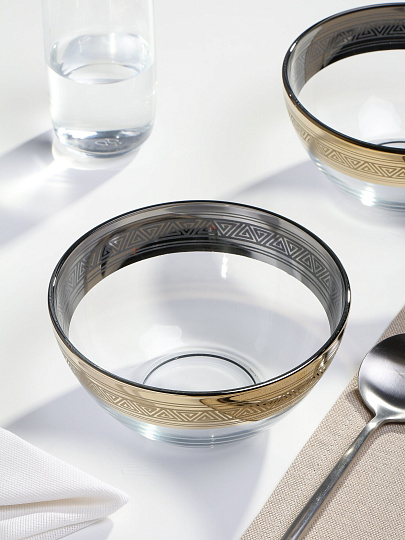 Салатник стекло, круглый, 2 шт, 15.8х7.8 см, подарочная упаковка, Магия, Glasstar, GN38_1449_1