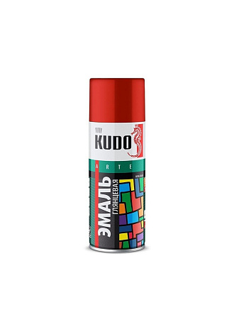 Эмаль аэрозольная, KUDO, KU-1015, универсальная, алкидная, глянцевая, фиолетовая, 520 мл