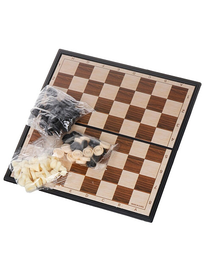 Игра настольная 2в1, 21х21х1.7 см, шахматы, шашки, Y6-6378