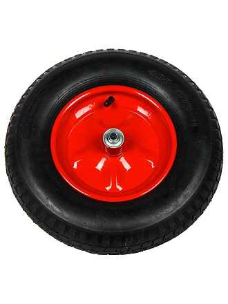 Колесо для тачки резина PR, без колпачка на ниппеле, 4.00-8, втулка D12/D16 мм, Мастер Инструмент