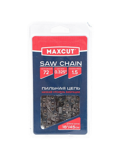 Цепь пильная Maxcut, 21LV-72E, шаг цепи 0.325 '', 1.5 мм, 72 звена , блистер, 086321072