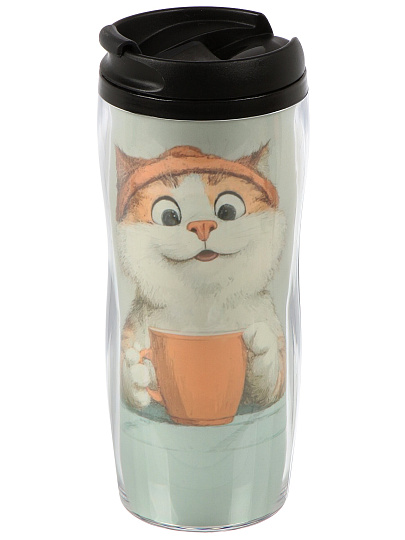 Термокружка пластик, 0.38 л, Daniks, колба пластик, YYCF001-ct