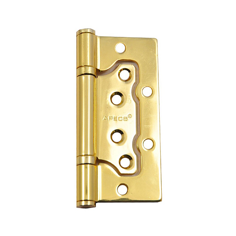 Петля накладная для деревянных дверей, Apecs, 100х75 мм, B2-Steel-G, с 2 подшипниками, без врезки, золото