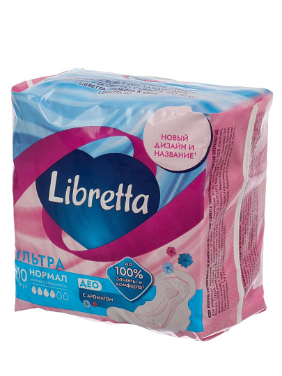 Прокладки женские Libretta, Ultra Normal Deo, дневные, 10 шт, 311031