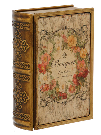 Шкатулка-книга для украшений, МДФ, металл, 17х12х5 см, Lefard, 94-205