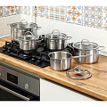Кастрюля нержавеющая сталь, 2.5 л, крышка стекло, Daniks, Бонн, GS-01319-18CA, индукция - фото 11