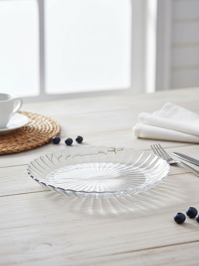 Тарелка десертная, стекло, 19.6 см, круглая, Магия, ОСЗ, С2435, графит