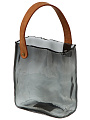 Ваза стекло, настольная, Сумочка, Y4-11052, 18х11х19 см, ручка экокожа, серая - фото 2