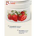 Кастрюля эмалированная сталь, 10 л, с крышкой, крышка сталь, цилиндрическая, Керченский металлургический завод, Садовая клубника, 41804-222/6-У2, белая - фото 9