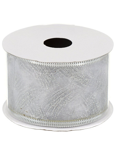 Лента декоративная полиэстер, 270х5 см, серебро, Y4-4218