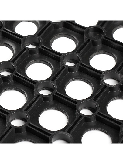 Коврик грязезащитный, 50х80 см, прямоугольный, резина, резиновая ячейка, черный, Svart mjuk, 92202