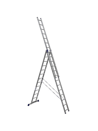 Лестница 3 секции, 13 ступеней, алюминий, 8.7 м, 150 кг, Alumet, 5313