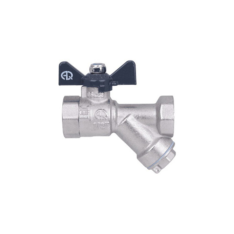 Кран для воды с фильтром бабочка 1/2", г-г, ручка, AquaLink