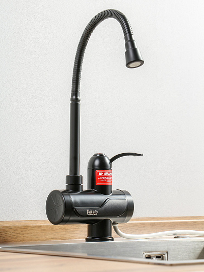 Смеситель для раковины, Potato, гибкий излив, с картриджем, с водонагревателем проточного типа, P0060-7