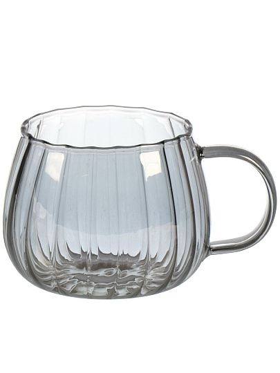 Кружка стекло, 380 мл, Ажур, B060794, графит