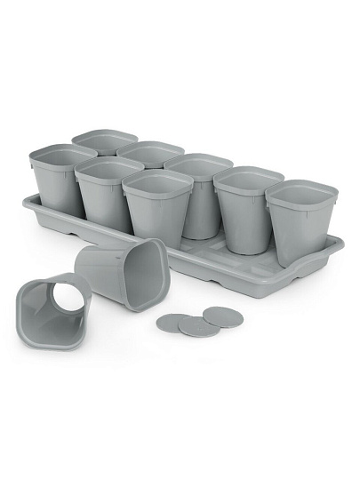 Набор для рассады 300 мл, 412х165х97 мм, М8236, 10 стаканчиков, с поддоном, Альтернатива