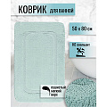 Коврик для ванны, 0.5х0.8 м, полиэстер, серо-голубой, Альпака, Y11-3 - фото 4
