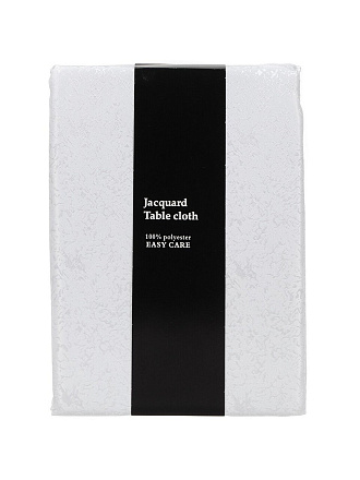 Скатерть 140х180 см, 100% полиэстер, Цветочная, белая, Y261