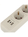Сетевой фильтр 5 гнезд, 3 м, ПВС, 3х1 мм², с заземлением, 16 А, +2USB +TYPE C, 3.5 кВт, серый, Jett, 171-503 - фото 3