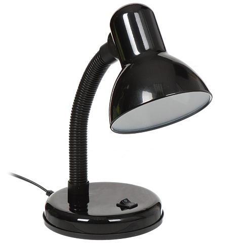 Светильник настольный на подставке, E27, 60 Вт, черный, абажур черный, Ultraflash, UF-301Р С02, 12368
