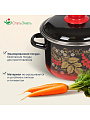 Кастрюля эмалированная сталь, 2 л, крышка сталь, цилиндрическая, СтальЭмаль, Рябина, 7RD161M/7RD161S, индукция - фото 3