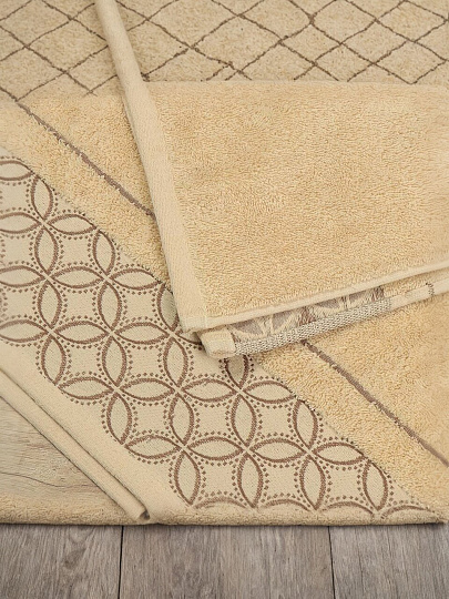 Полотенце банное 70х140 см, 100% хлопок, 550 г/м2, Фелиция, Barkas, латте, Узбекистан