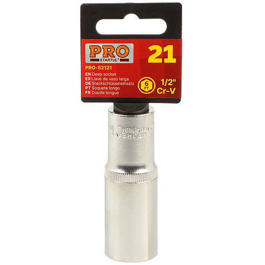 Головка торцевая 6-гранная, 1/2&quot;, 21 мм, глубокая, Startul, PRO-52121