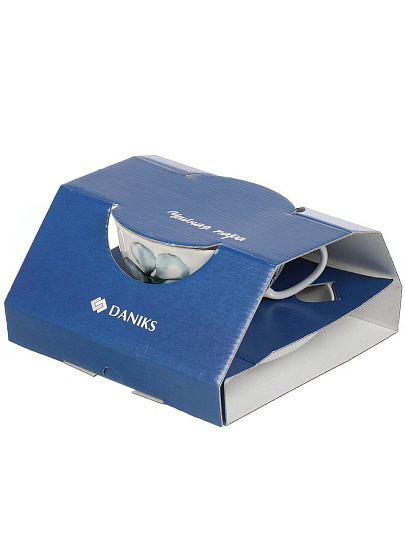 Чайная пара фарфор, 2 предмета, на 1 персону, 275 мл, Daniks, Белый лебедь Мгновения весны, 123322