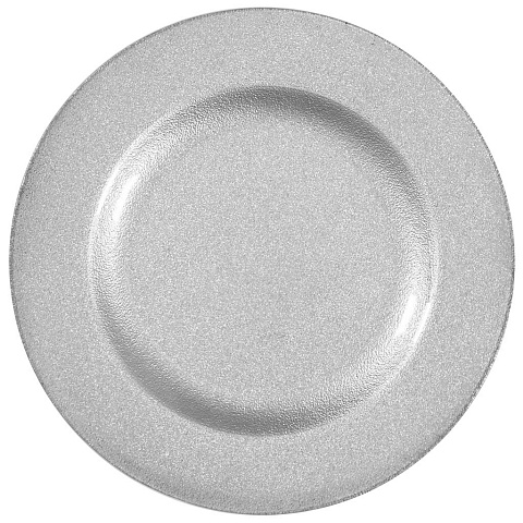 Тарелка обеденная, стекло, 36 см, круглая, Серебро, Y4-5000