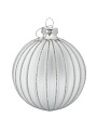 Елочный шар Грани, белый матовый, 8 см, стекло, F010018