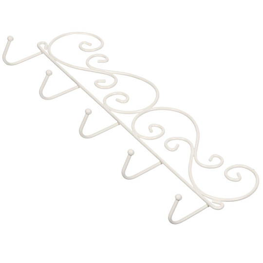 Вешалка настенная 5 крючков, 40х4.5х13 см, ЗМИ, Кружева 5, ВН 276 Б, белая