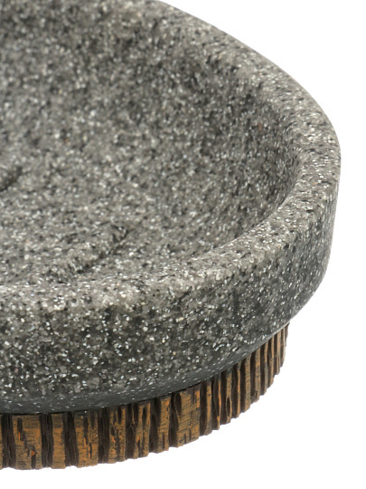 Мыльница настольная Серый/дерево, полистоун,12.5x8.8x2.7 см, BRE0953AA-SD