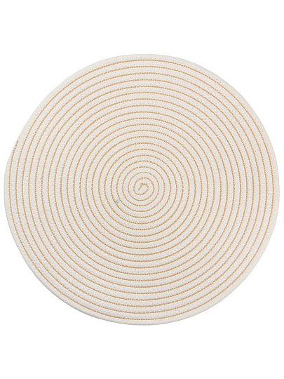 Салфетка сервировочная полимер, 38 см, круглая, спираль, бежевая, Y4-9631