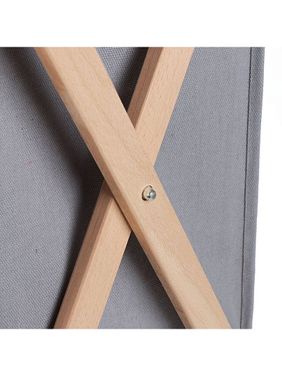 Корзина для белья, 39х62 см, прямоугольная, дерево, текстиль, серая, Y4-7886