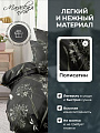 Постельное белье 2-спальное, простыня 220х220 см, 2 наволочки 70х70 см, пододеяльник 175х215 см, Майская ночь, полисатин, Цветы, черный 20/163-AC - фото 3