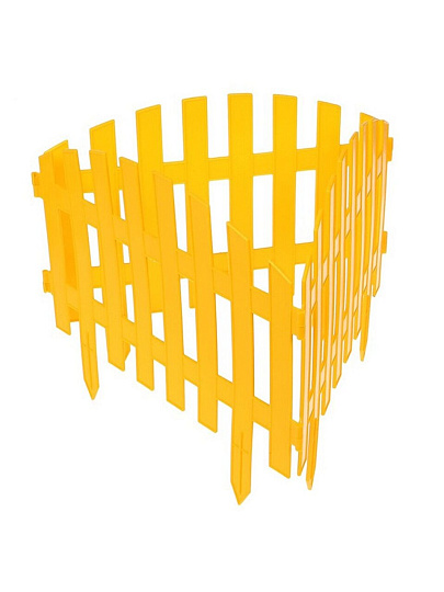 Забор декоративный пластмасса, Palisad, №2, 28х300 см, желтый, ЗД02