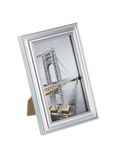 Фоторамка 10х15 см, 10 х 15 см, полистирол, серебряная, 23-8,520-778