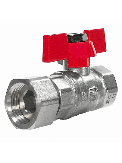 Кран для бытовых приборов, 1/2'', латунь, с накидной гайкой, прямой, STI