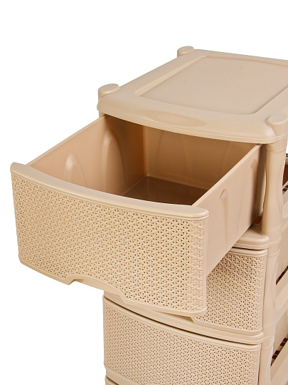 Комод 4 ящика, Rattan, 48х41х94.5 см, морской песок, KL377312015, Keeplex