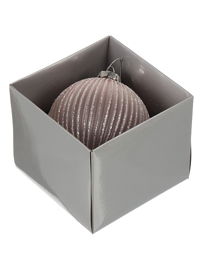 Елочный шар Грани, 10 см, стекло, пудровые узоры, XF24-SC002