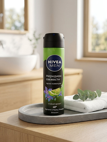 Дезодорант Nivea, Меридиан свежести, для мужчин, спрей, 150 мл